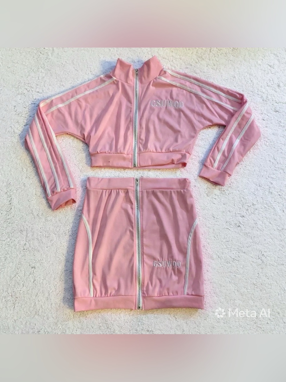 2pc - GSUWOO Women's Pink Bomber Jacket